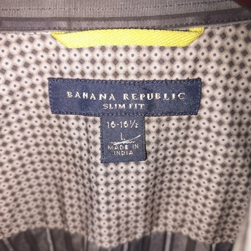 Banana Republic Non-Iron Slim Fit Dress Shirt GraySize L 16-16 1/2